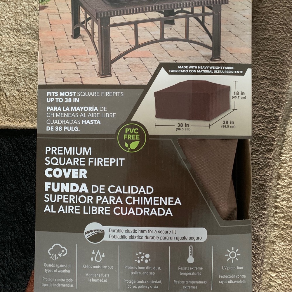 Premium Square Firepit Cover - 38” x 38” x 18”